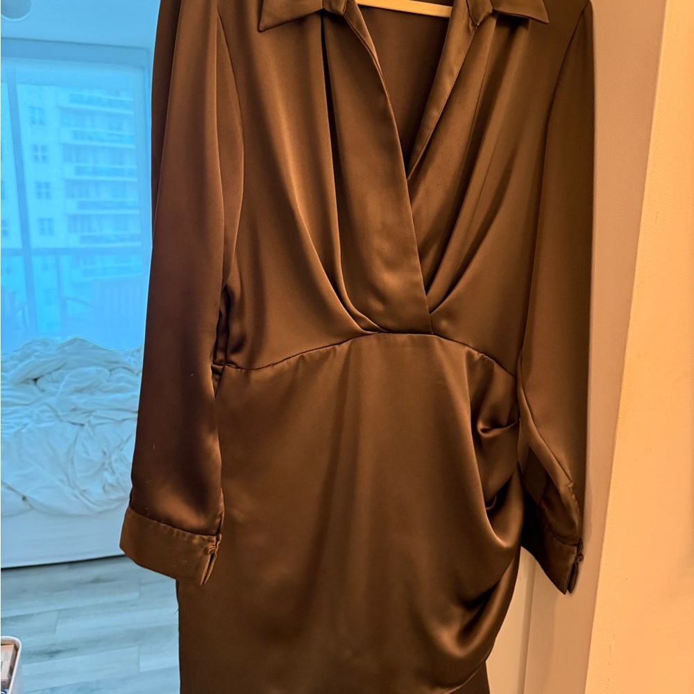 Zara Satin Dress in Kaki size XL